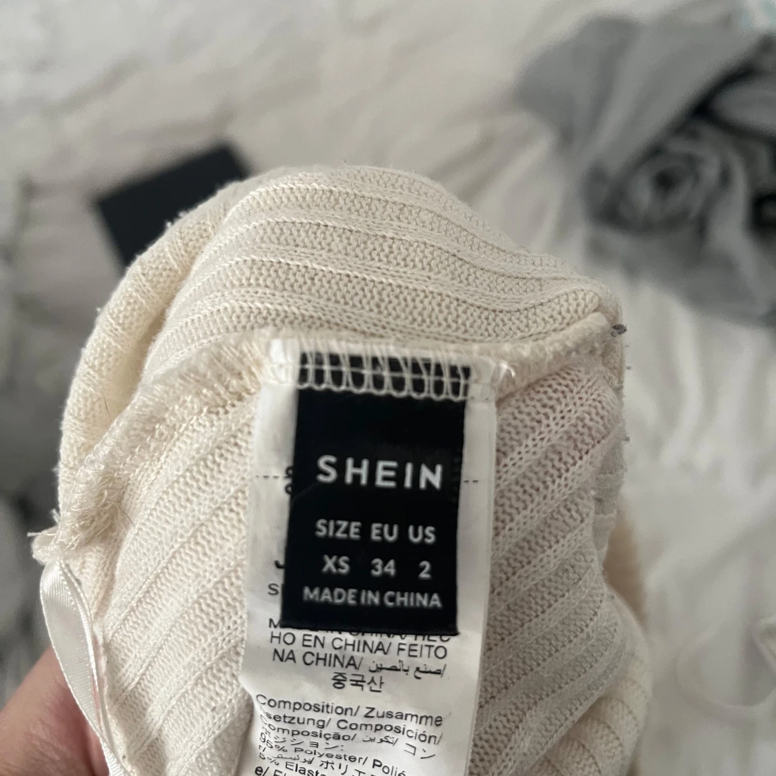 Vit ribbad topp från SHEIN - 2