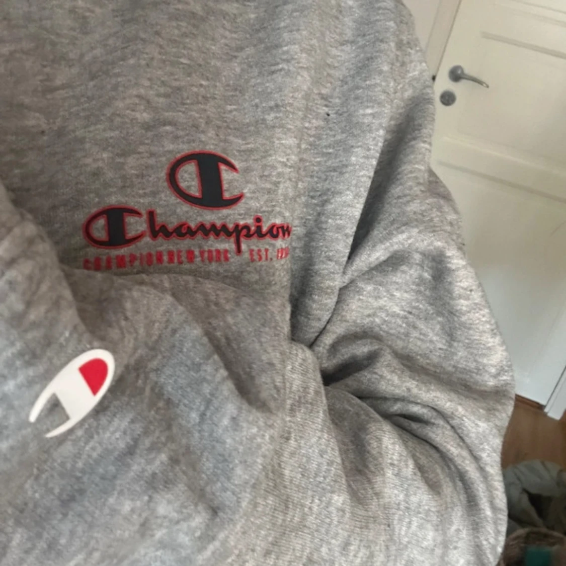 Grå hoodie från Champion med dragkedja - 4