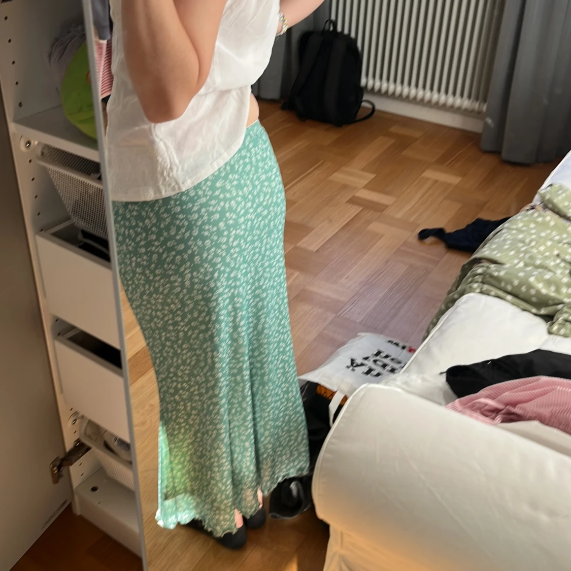 Grön blommig långkjol - 2