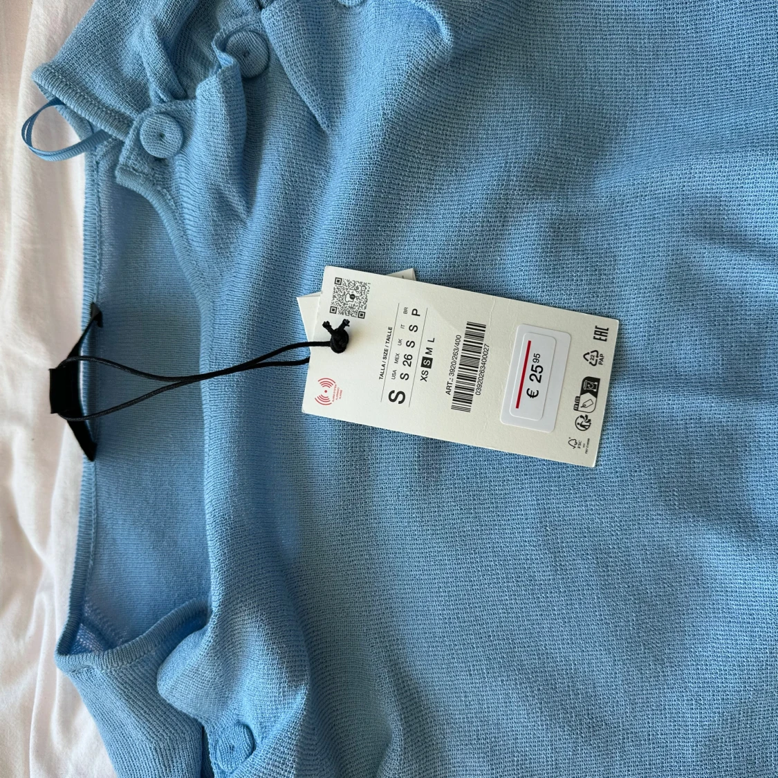 Ljusblå stickad topp från ZARA