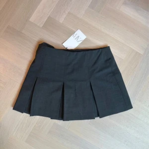 Mörkgrå plisserad minikjol från Zara - Supersnygg mörkgrå plisserad minikjol från Zara🥰 ny med lappen kvar! Slutsåld ocv populär! Har shorts under