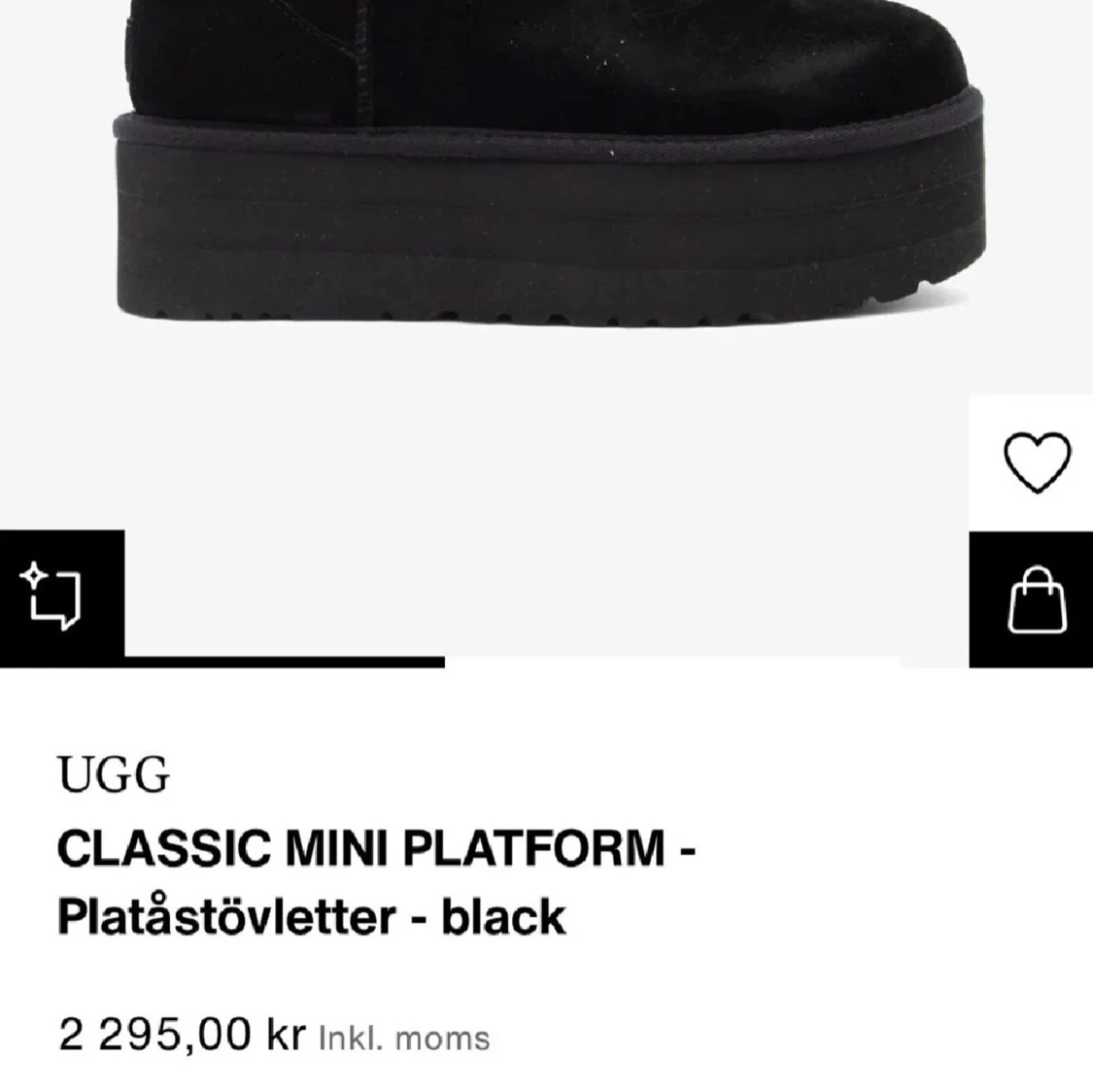 Svarta UGG boots med platåsula - 4