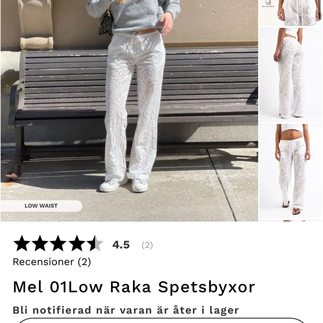 Söker Vita raka spetsbyxor