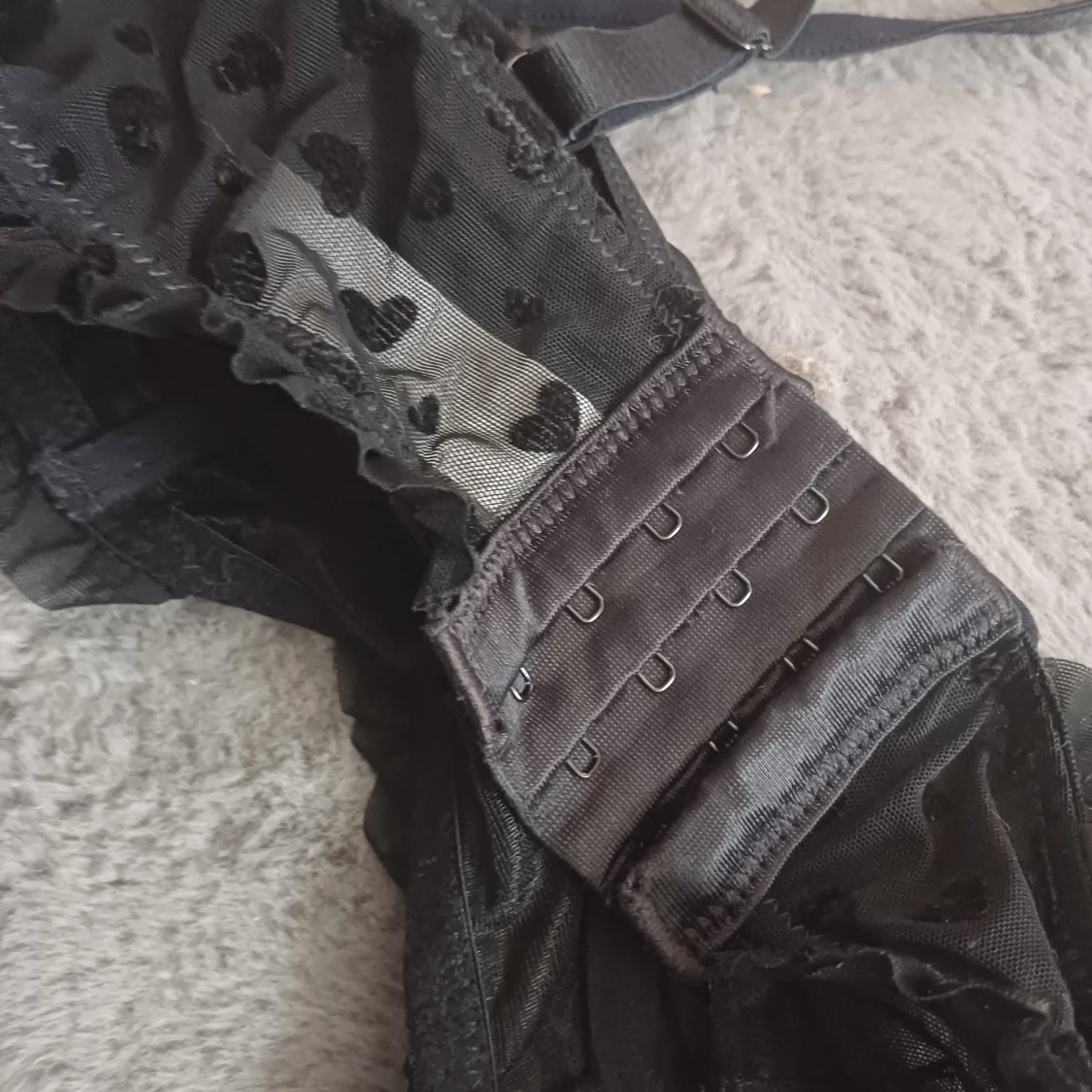 Svart hjärtmönstrad bh - 1