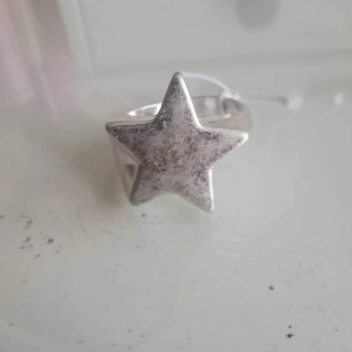 Bred silverring med stjärna - 4