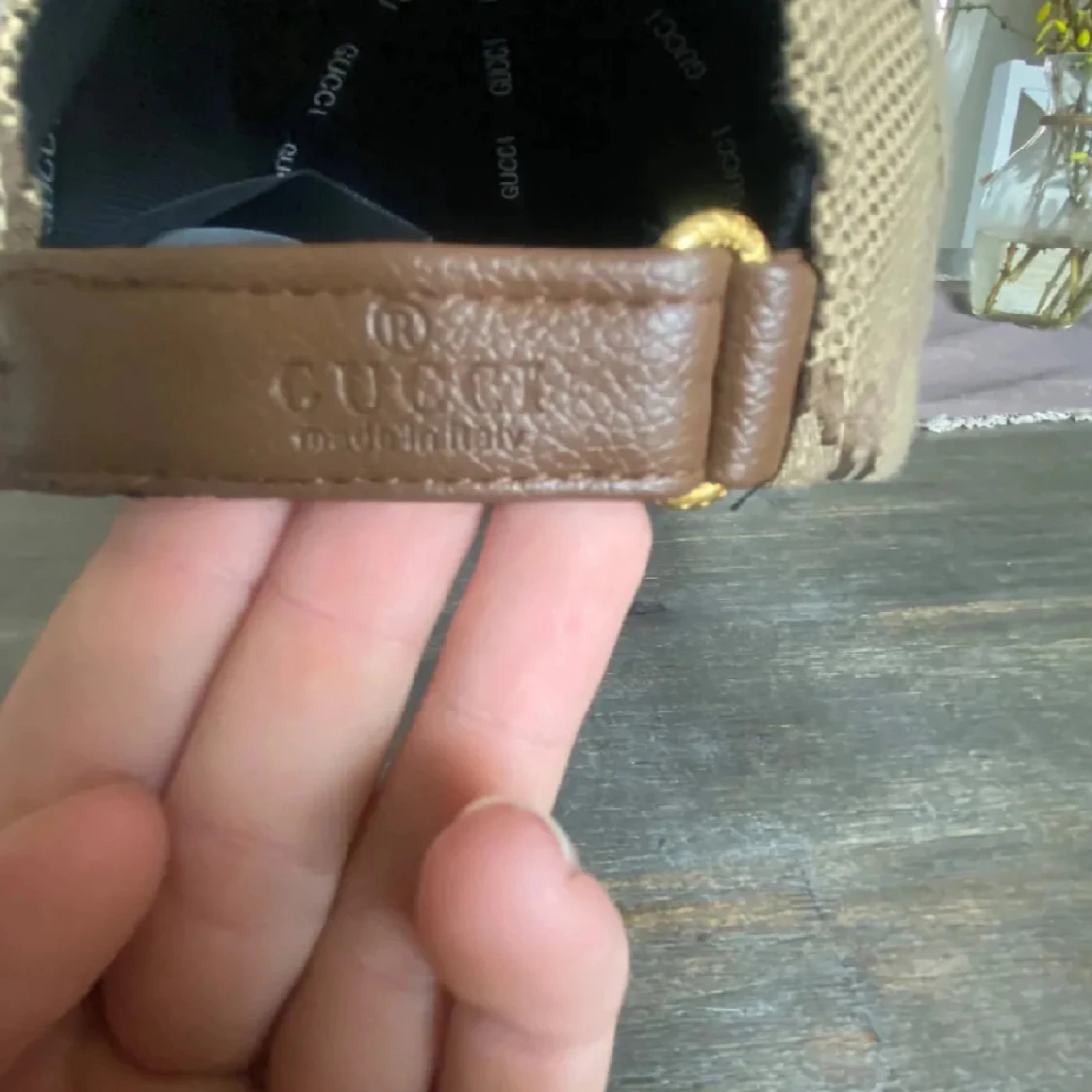 Gucci beige keps med GG-mönster - 2