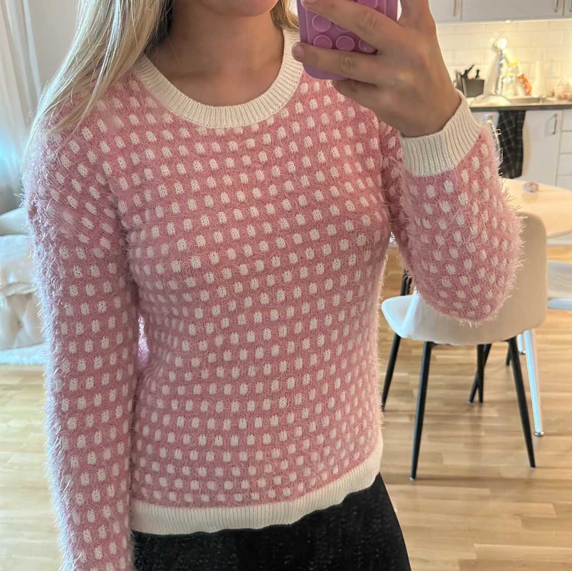 Rosa  stickad tröja  - 1