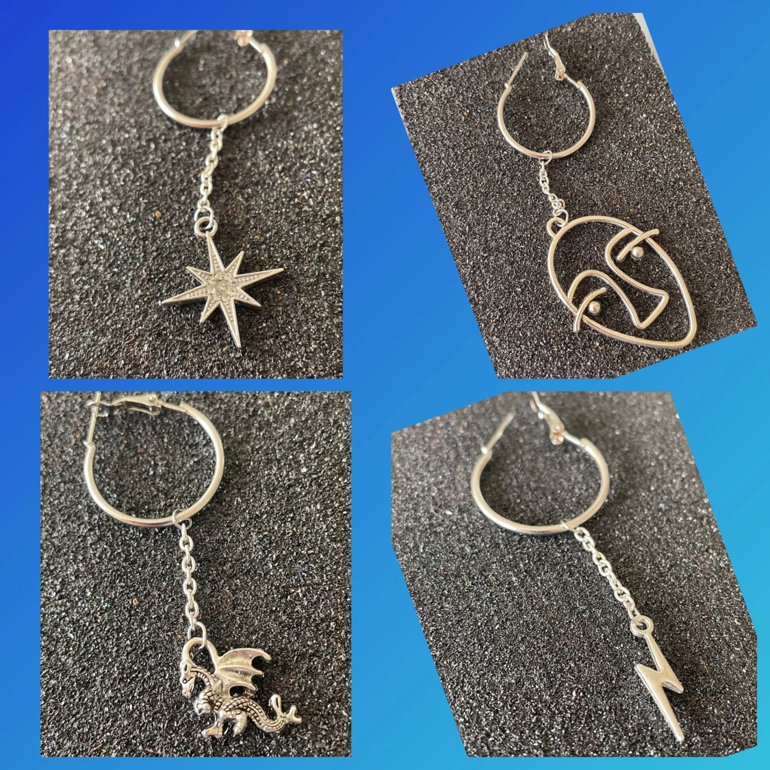 By prisförslag- 1 st loop örhängen Large med kors hänge - 1