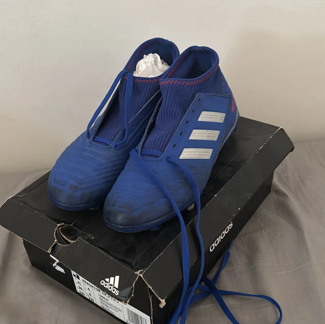 Blå Adidas Predator fotbollsskor - 4