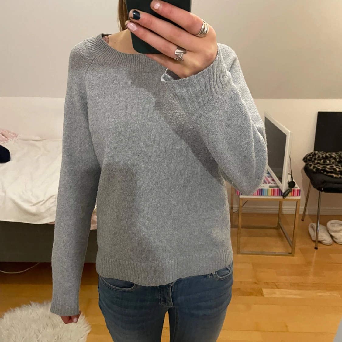 Grå stickad tröja från Vero Moda - 4