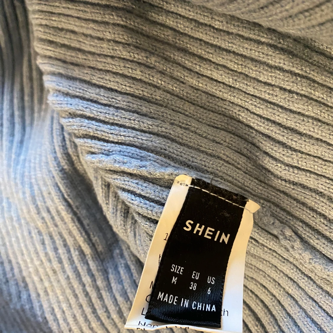 Ljusblå ribbad kofta - Shein - 1