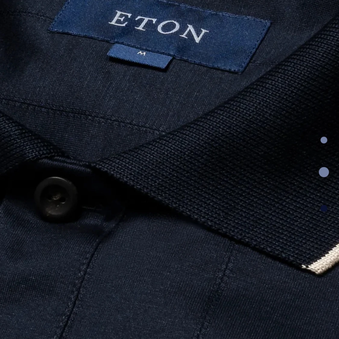 Eton- Marinblå, pikétröja i Filo di Scozia-jacquard - 1