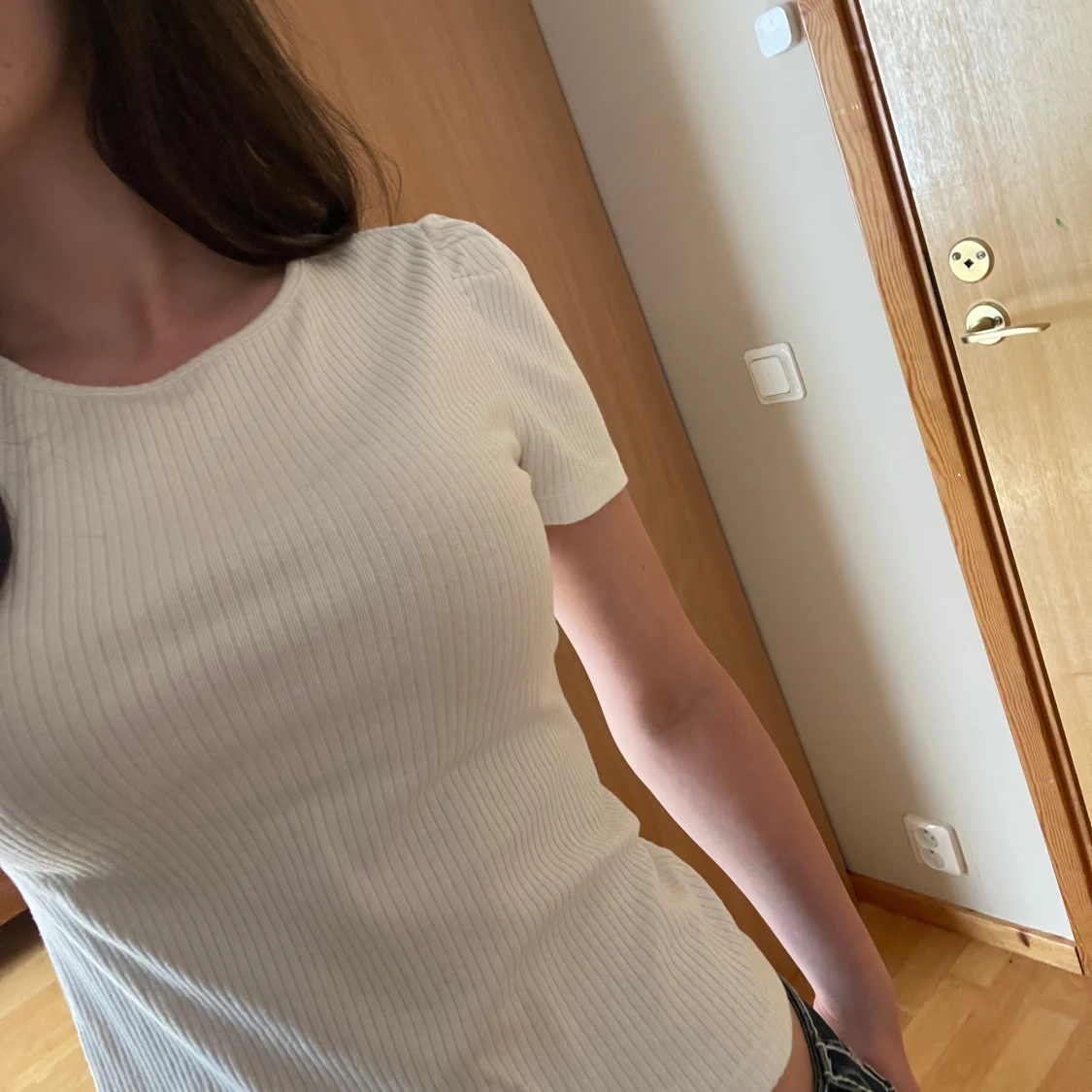 Vit ribbad topp från H&M - 2