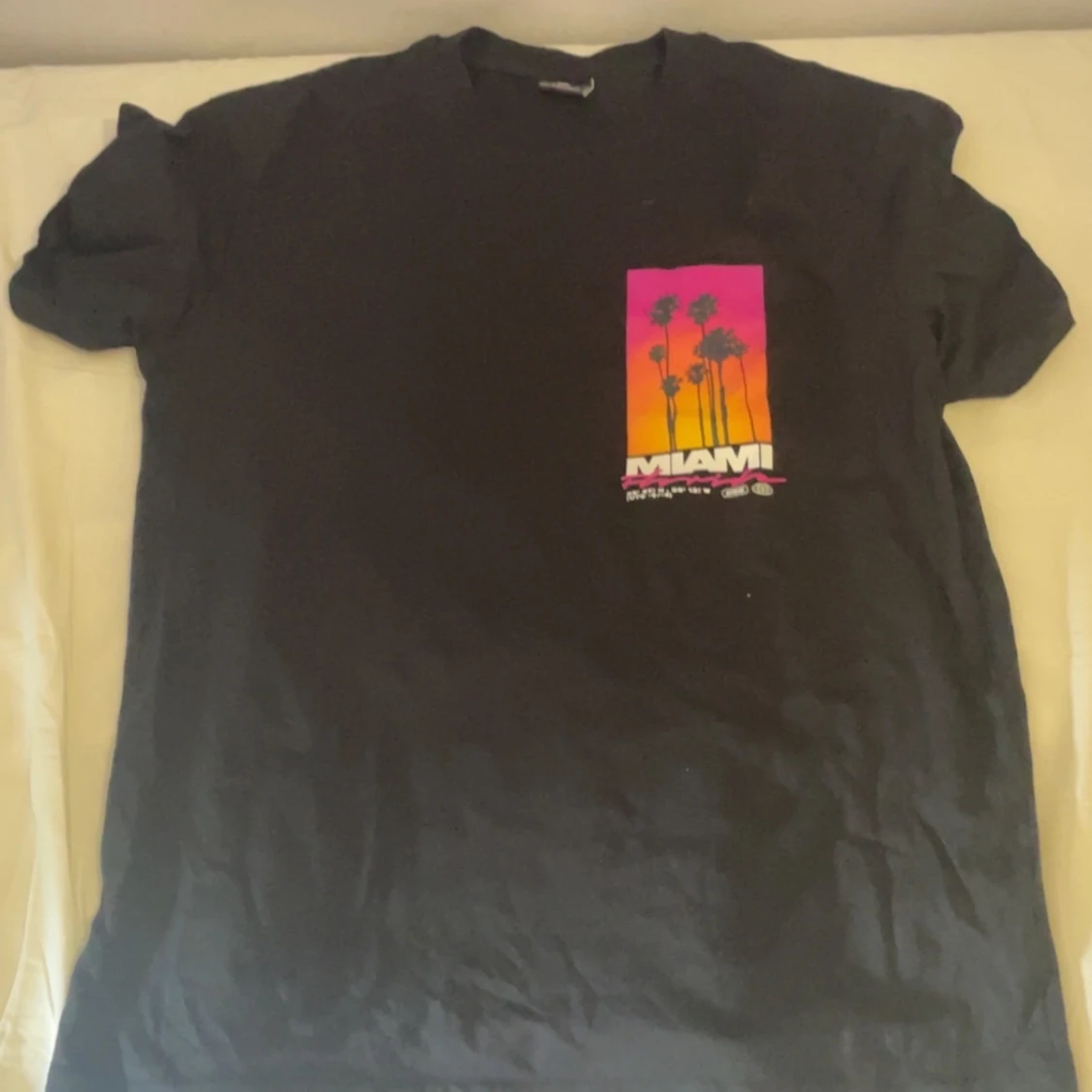 Svart Miami Florida t-shirt med tryck