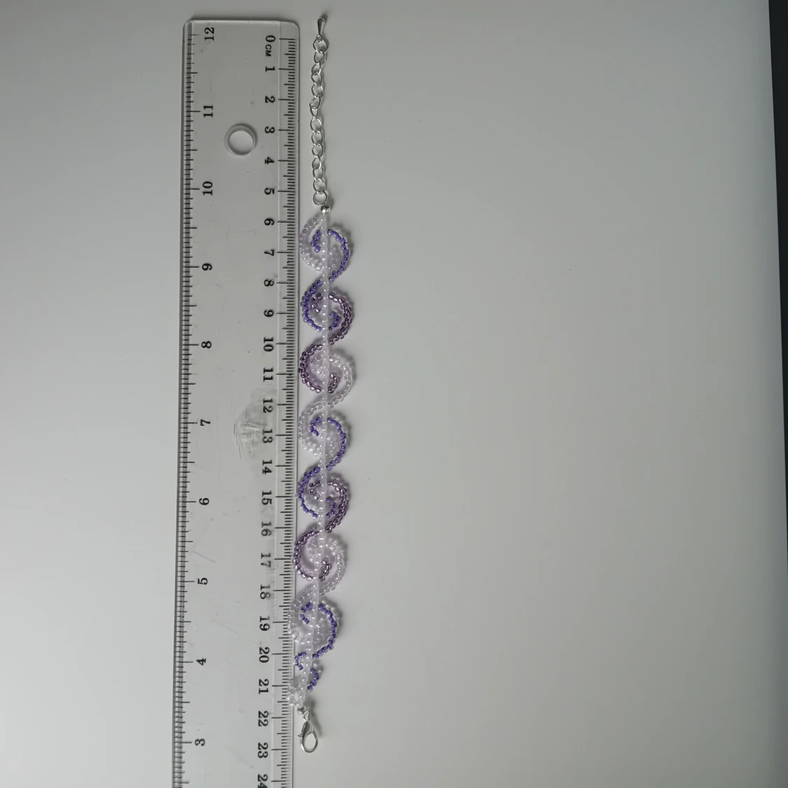 Lila och vit pärlarmband med swirl - 2