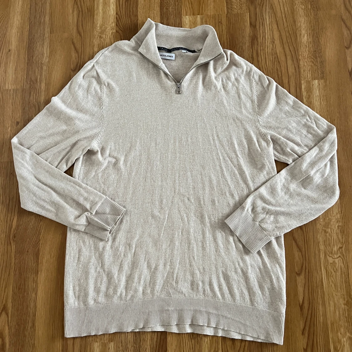 Beige half zip tröja Jack & Jones XL