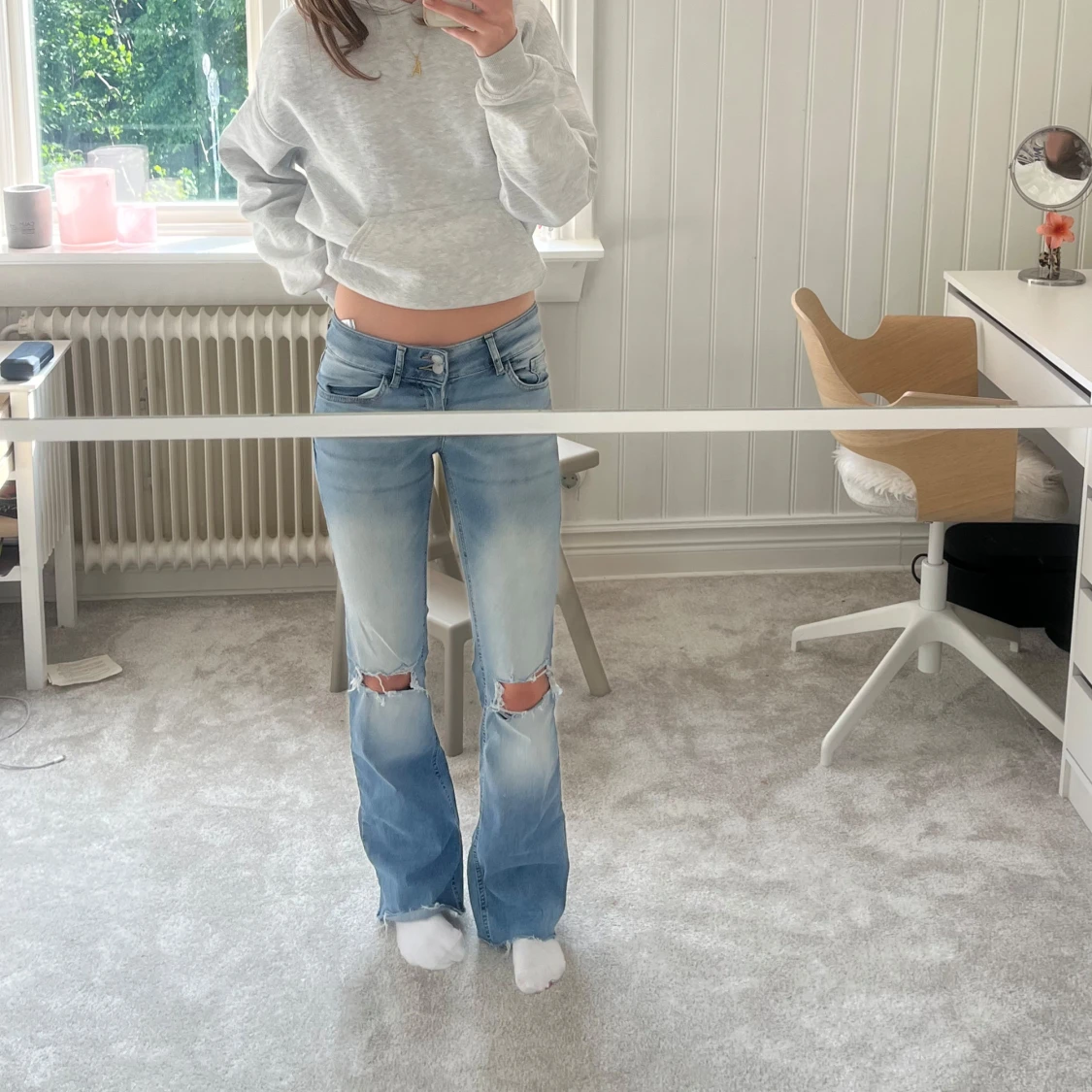 Ljusblå bootcut jeans💖💖