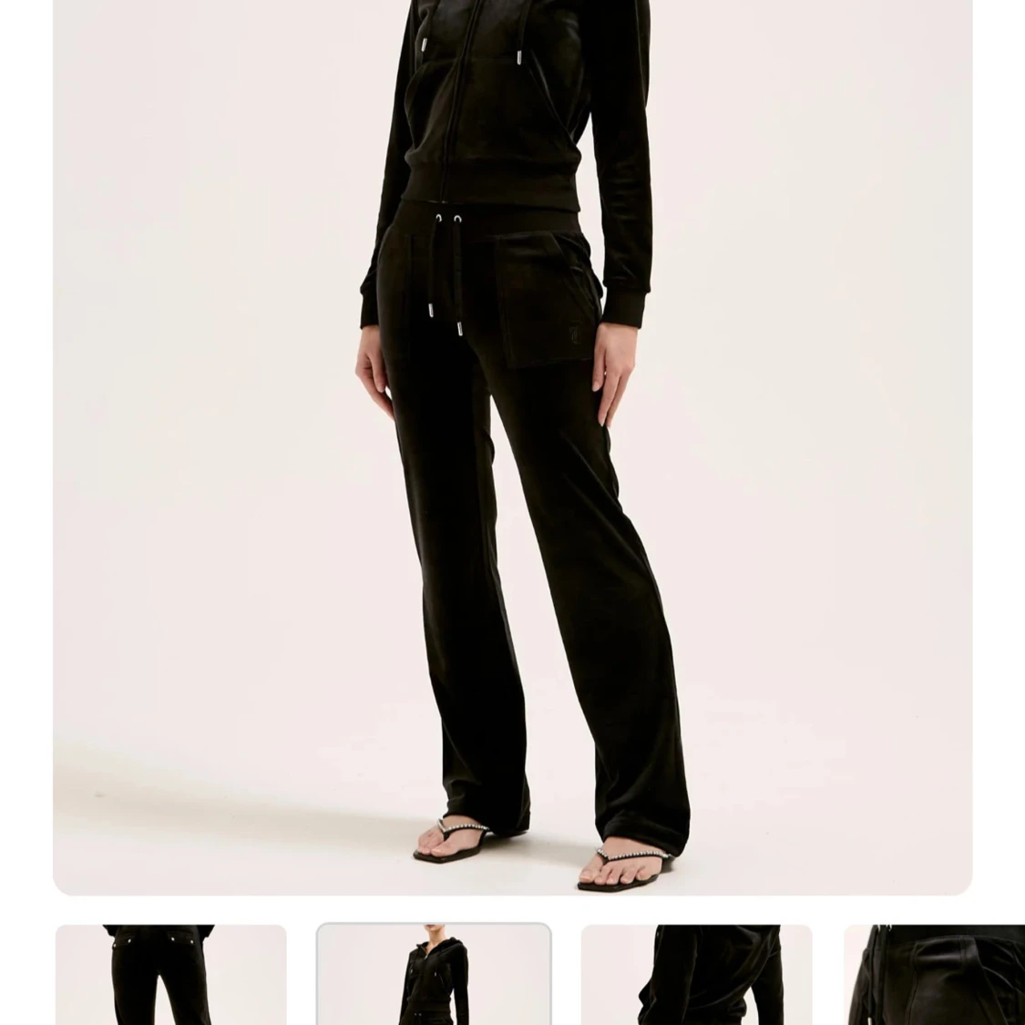 Svarta mjukisbyxor i sammet