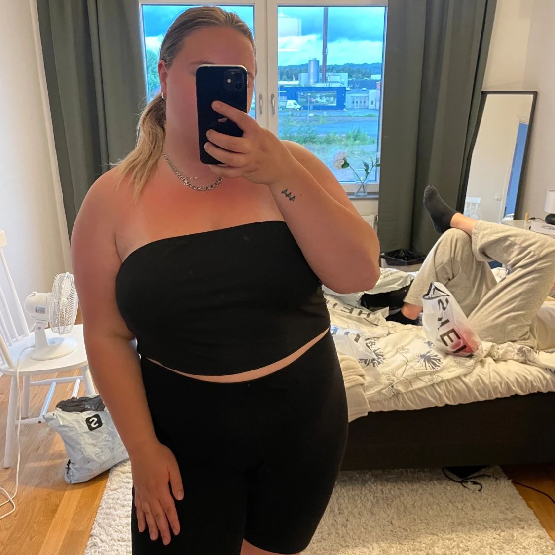 Svart bandeau tubtopp