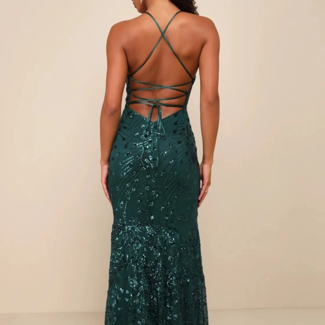 Mörkgrön balklänning - 3