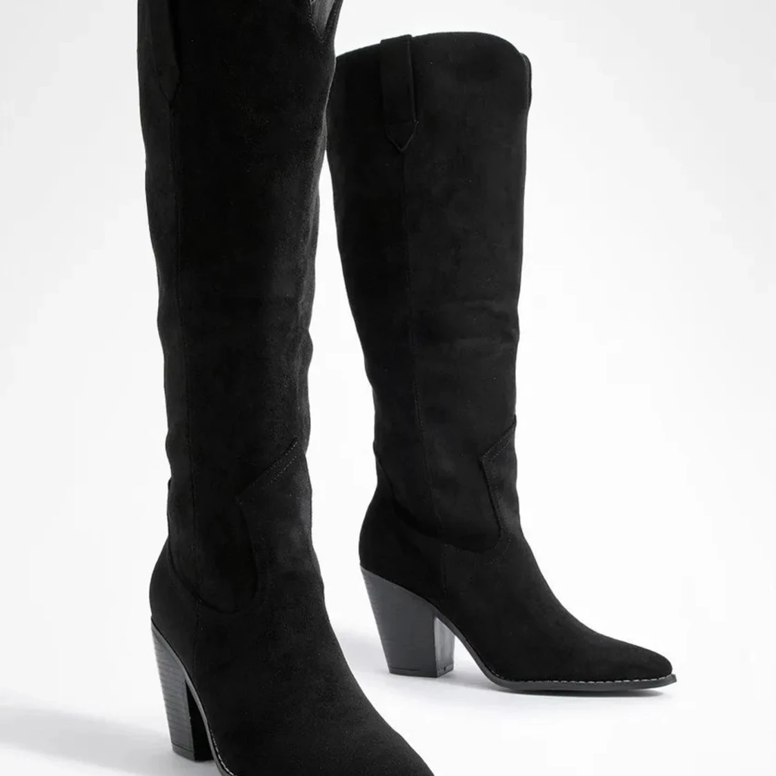 Svarta mocka cowboy boots med klack - 1