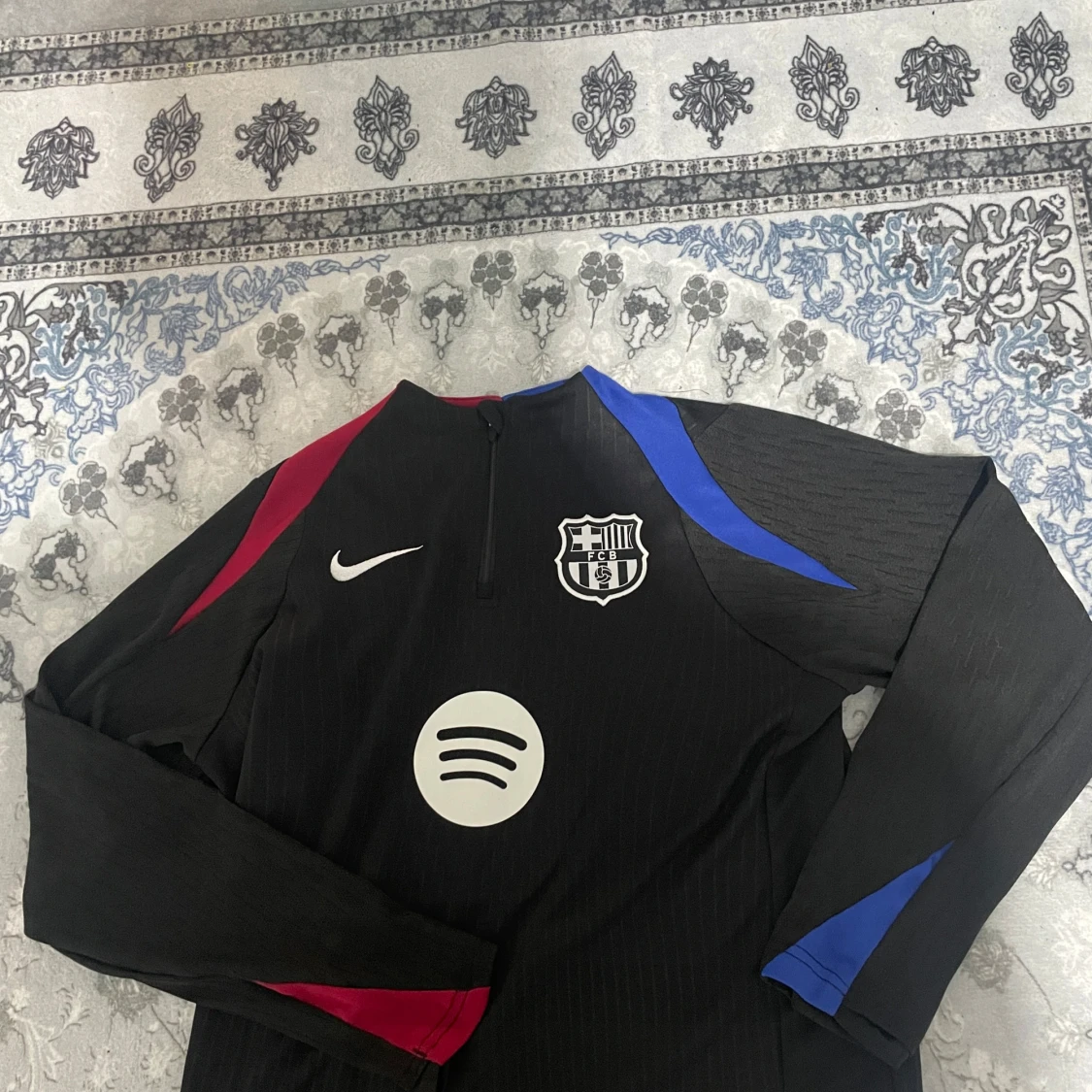 Svart Nike FC Barcelona half zip tracksuit.  - 1