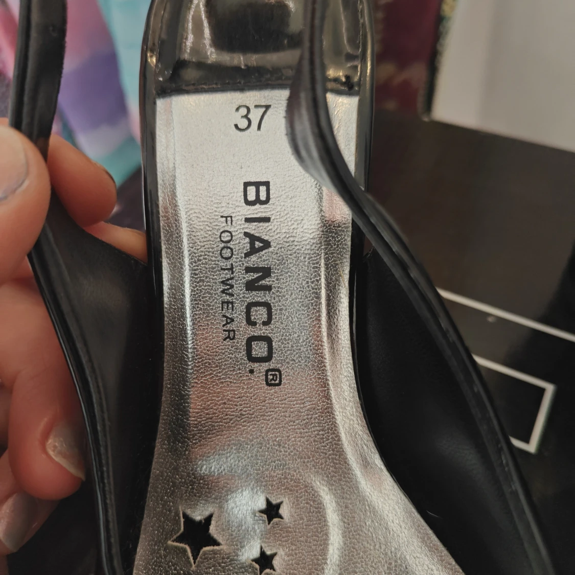 Svarta klackade sandaler Bianco - 4