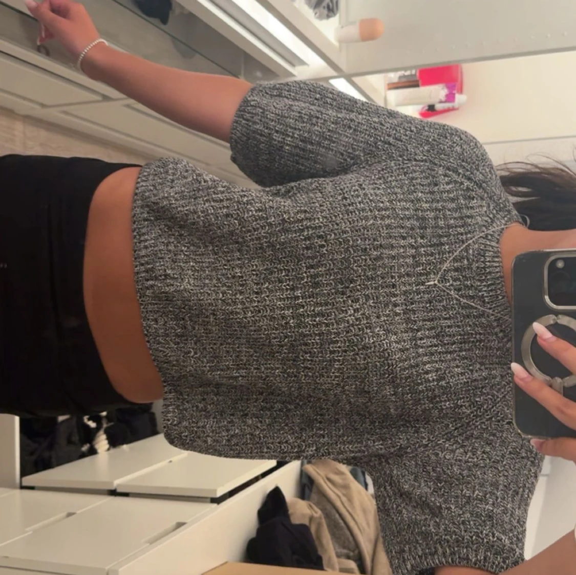 Grå stickad arket - 2