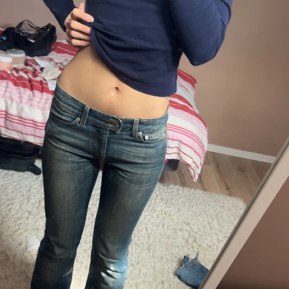 Low waisted bootcut Y2K jeans  - 1