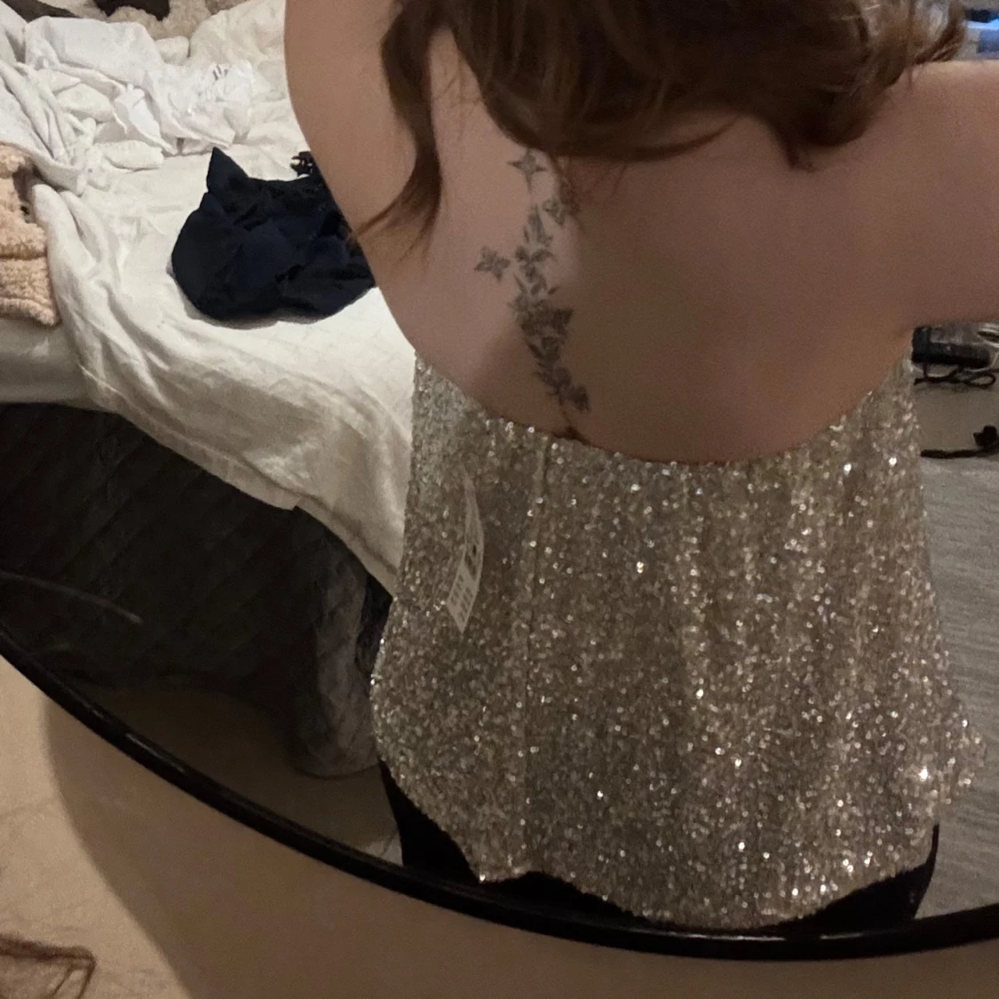 Glittrig silvrig tubtopp - 1