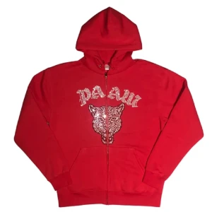 Röd Paaw hoodie - Jättefin Paaw hoodie med rhinestones. Använd några gånger men i bra skick! 