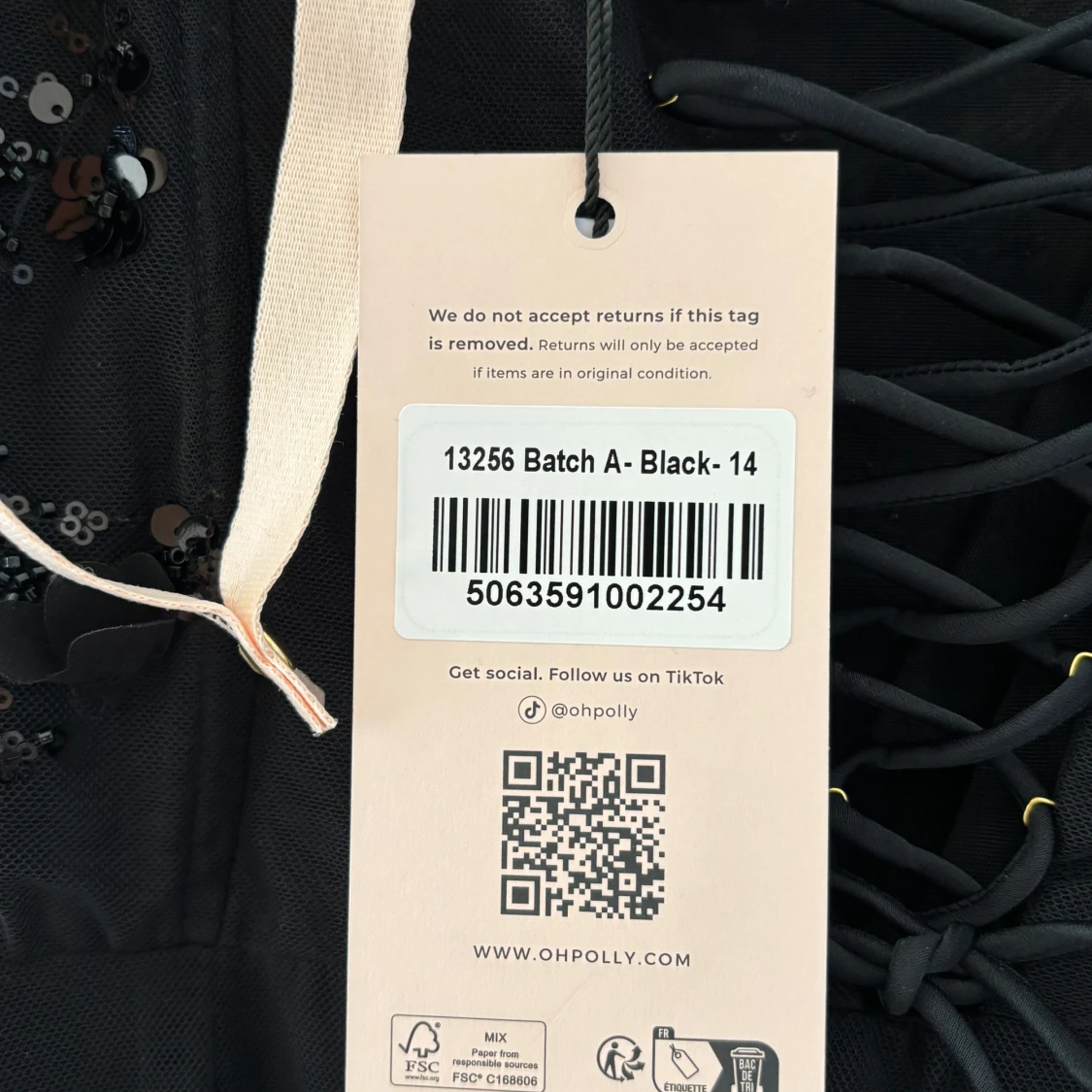 Svart paljettklänning från Oh Polly - 3