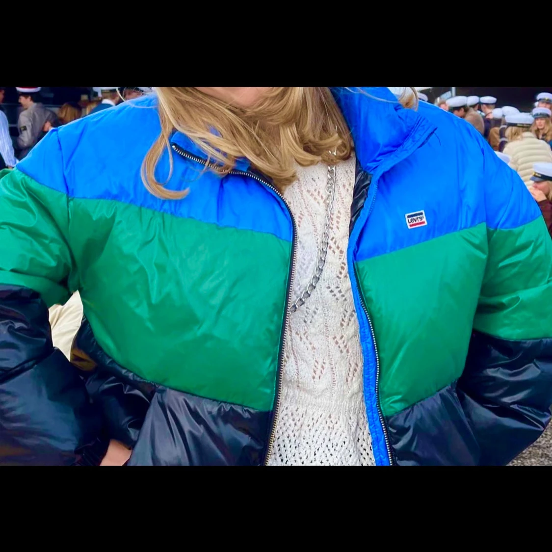 Blå, grön, svart Levi’s pufferjacka - 4