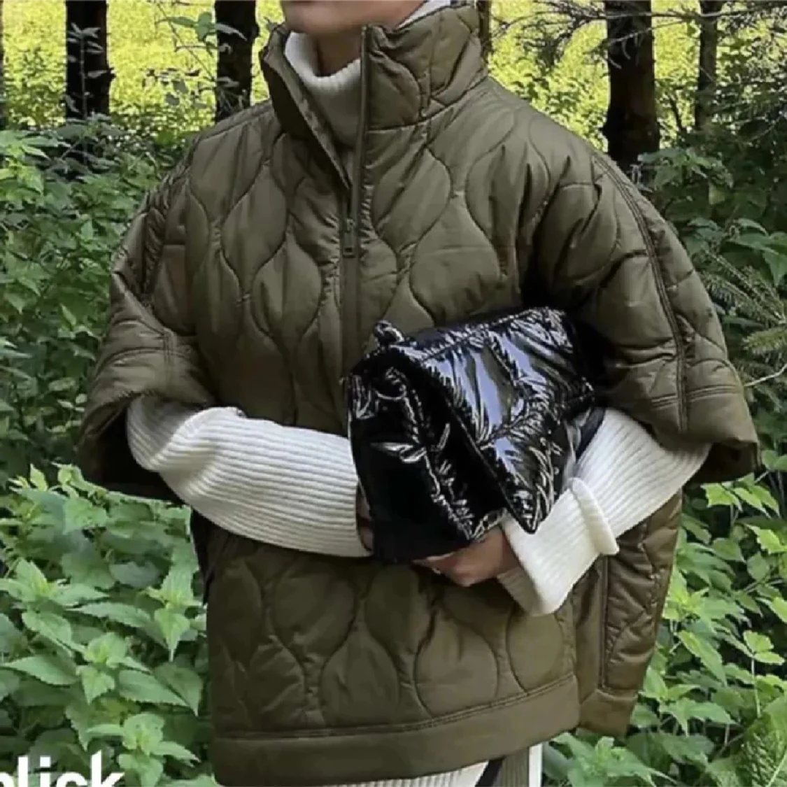 Olivgrön quiltad jacka