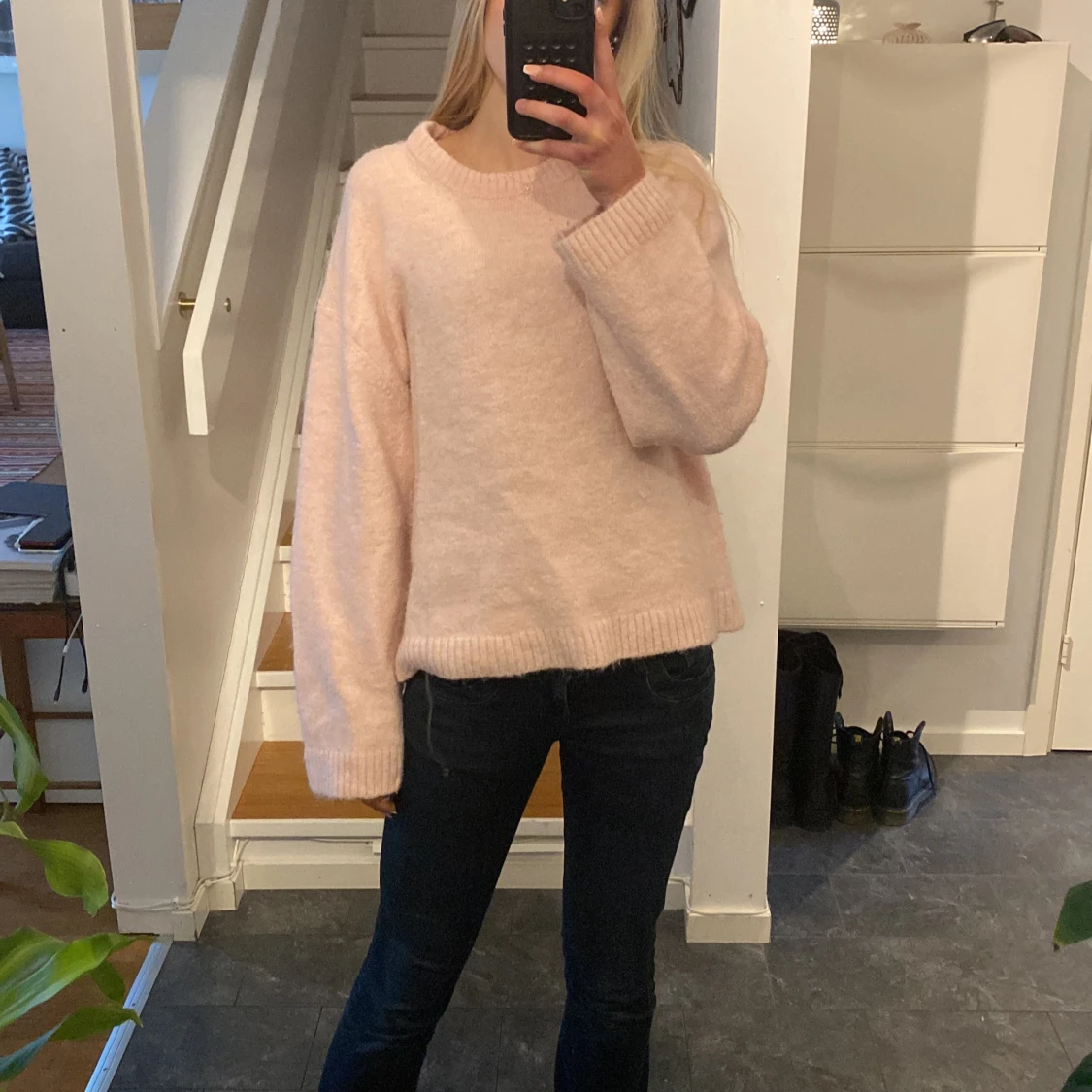 Ljusrosa stickad tröja från Gina Tricot - 1