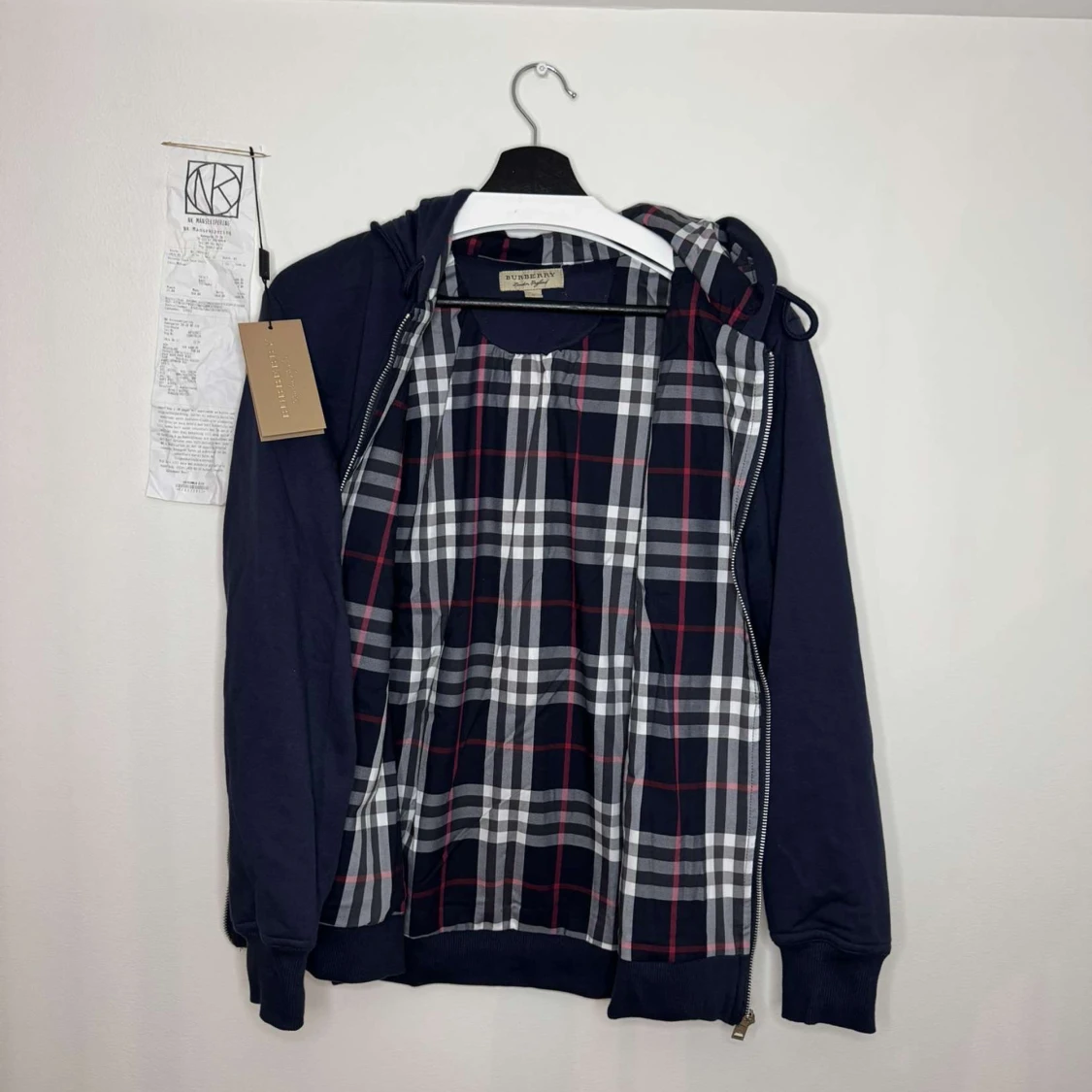 Mörkblå Burberry hoodie - 2