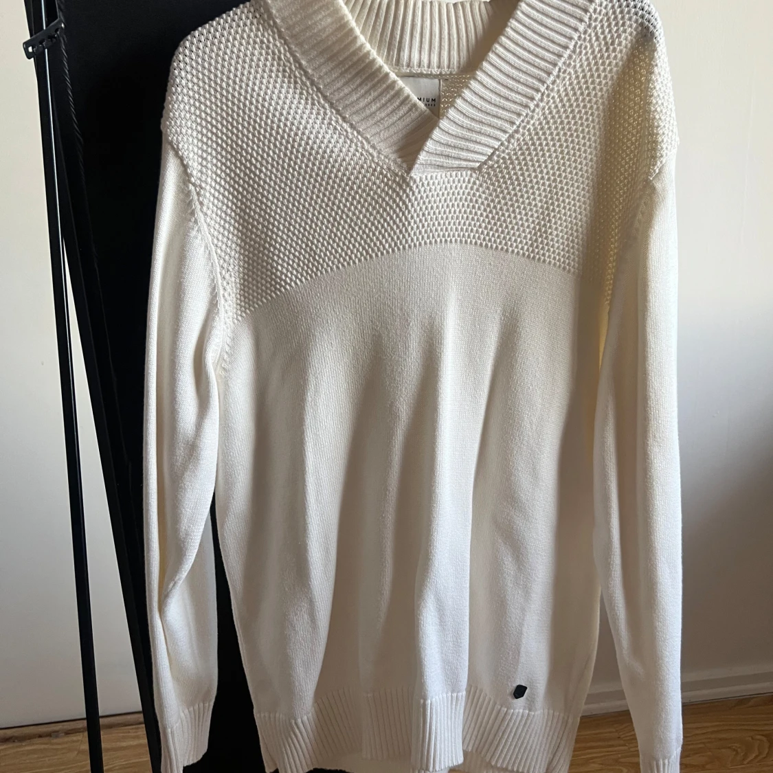 Vit stickad tröja från Jack & Jones