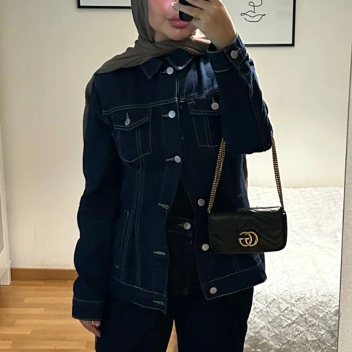 Mörkblå jeansjacka - 1