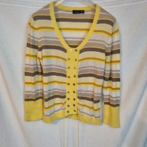 Kofta - Finstickad randig kofta i storlek S från fransa. Fint skick.