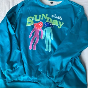 Sunday club tommyinnit jumper - Turkos tröja som tommyinnit är känd för att ha. Tryck på bröstet, färgen är lite mer grönaktig än på bilden men inte så stor skillnad. Bra kvalitet och använd några få gånger. 