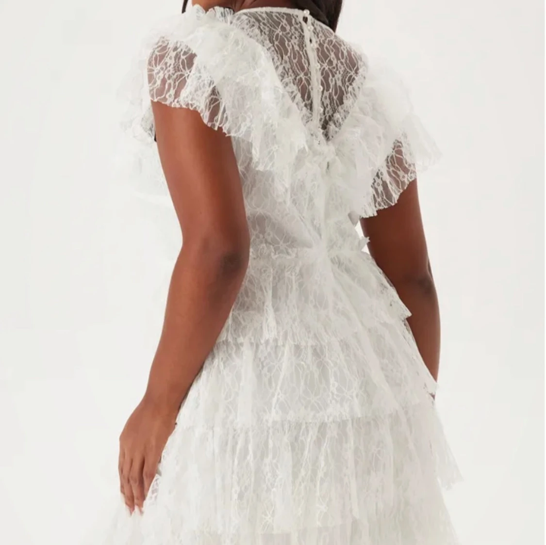 Lace Frill Short Dress - 2