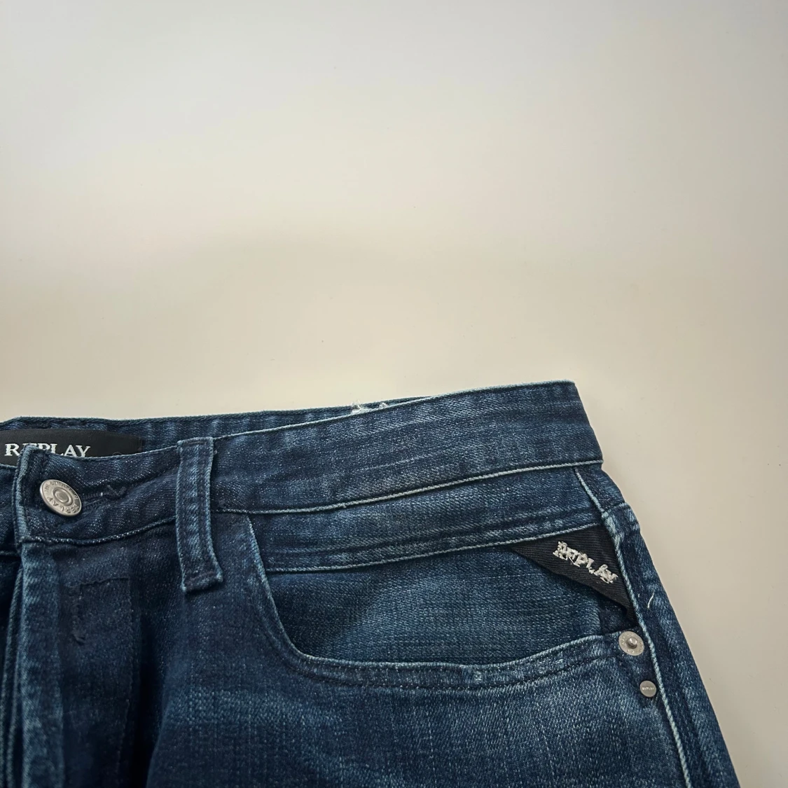 Mörkblå Replay jeansbyxor straight fit - 3