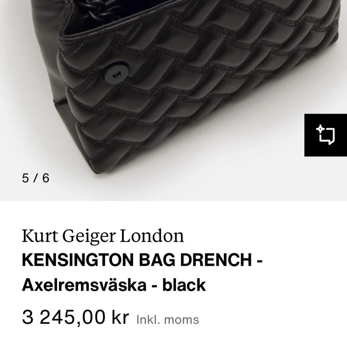 Svart quiltad axelväska från Kurt Geiger London - 2