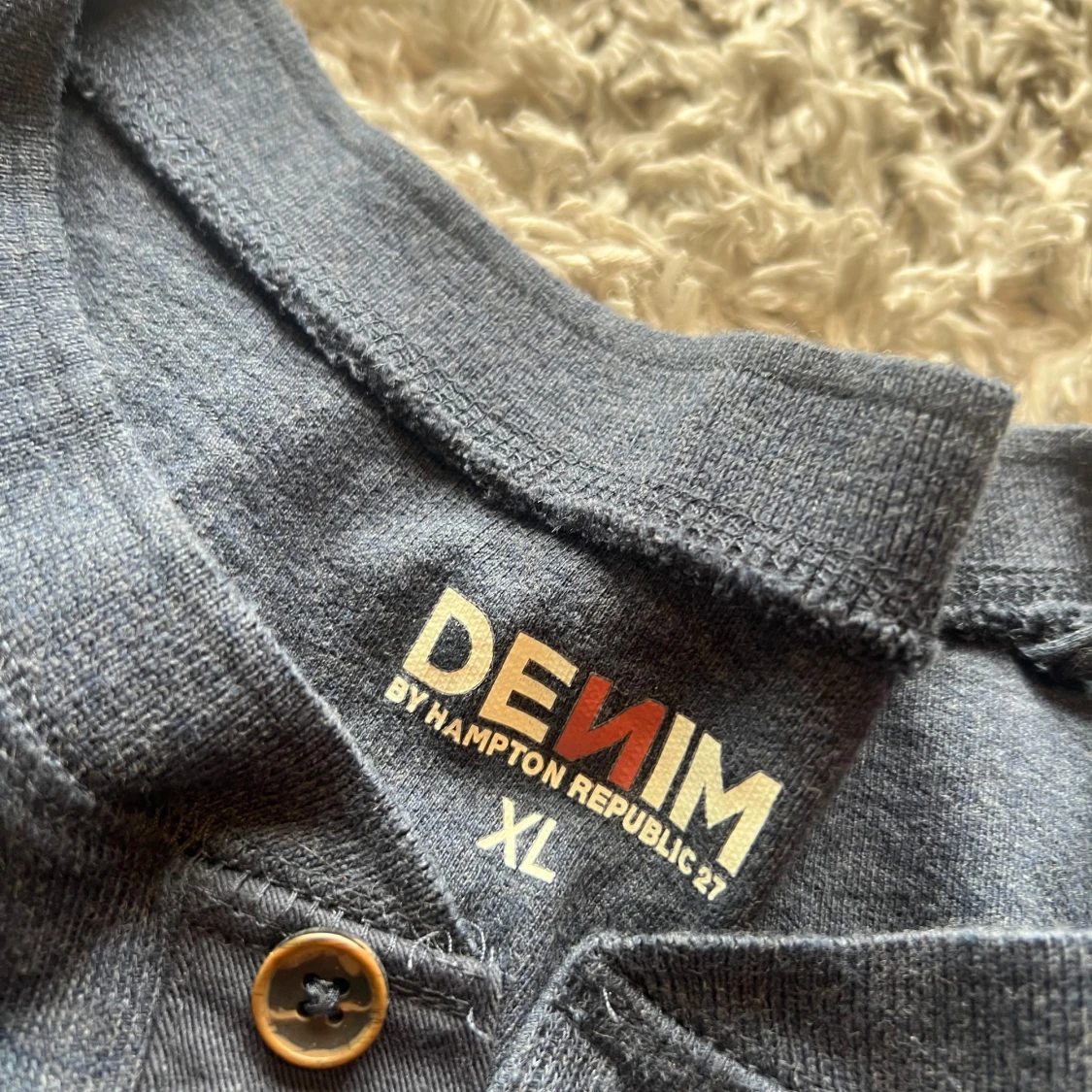 Mörkblå långärmad tröja Denim  - 1