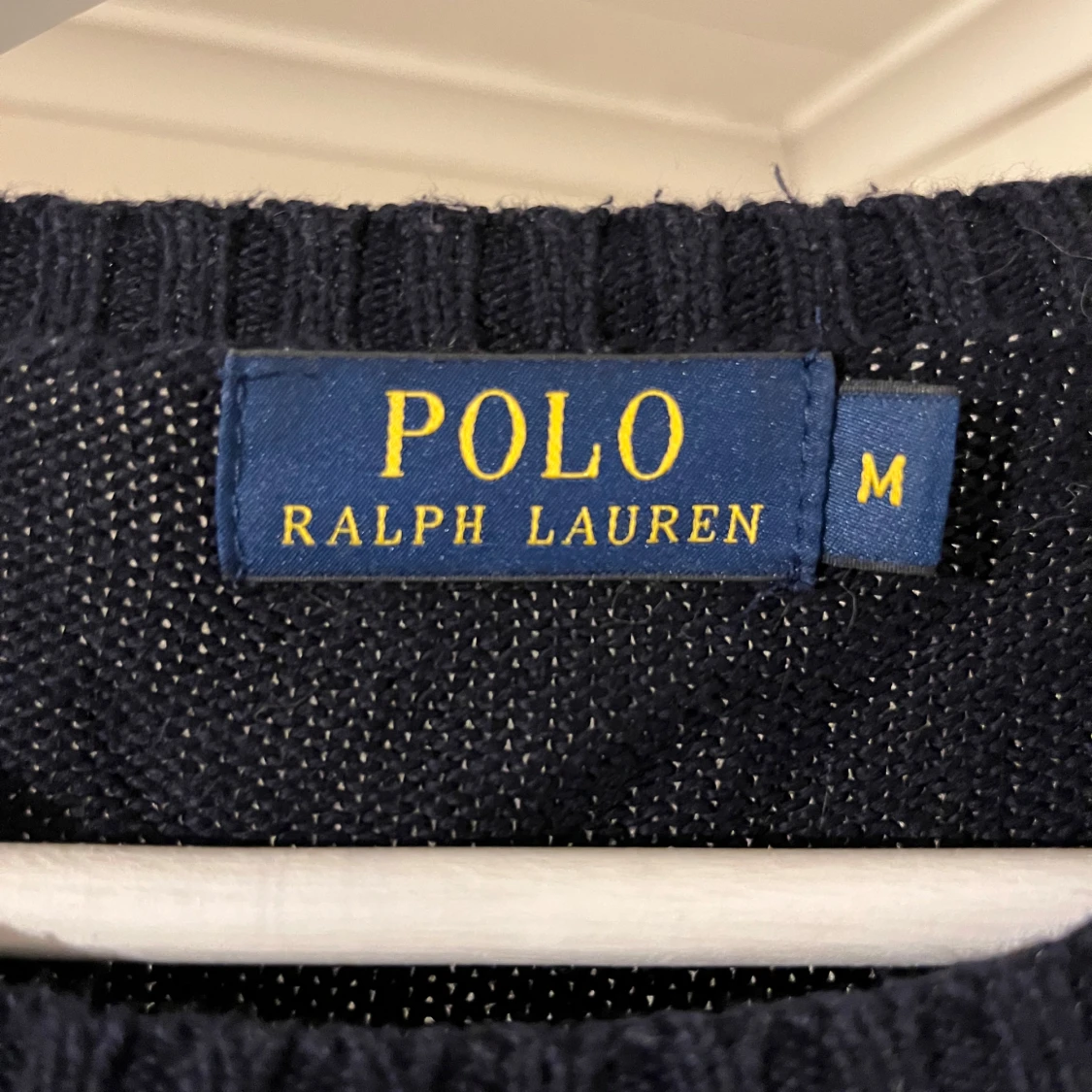 Stickad Ralph Lauren tröja mörkblå  - 3