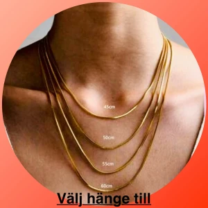 By prisförslag-hänge + kedjehalsband guld/silver i olika längder - Valfritt hänge ingår. Alla halsband som säljs går att få i valfri längd med valfritt hänge. Snygga och stilrena guldiga halsband i fyra olika längder: 45cm, 50cm, 55cm och 60cm. Perfekt för att skapa en cool lager-på-lager look. Kedjorna har en slät och elegant design som passar till alla outfits. 