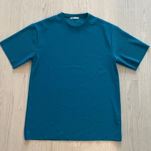 Blå T-shirt med struktur Zara Herr - Herr t-shirt, färgen syns bättre på andra bilden. Säljer åt min pojkvän, den är aldrig använd. Struktur t-shirt i mjukt material. Storlek S men passar M.