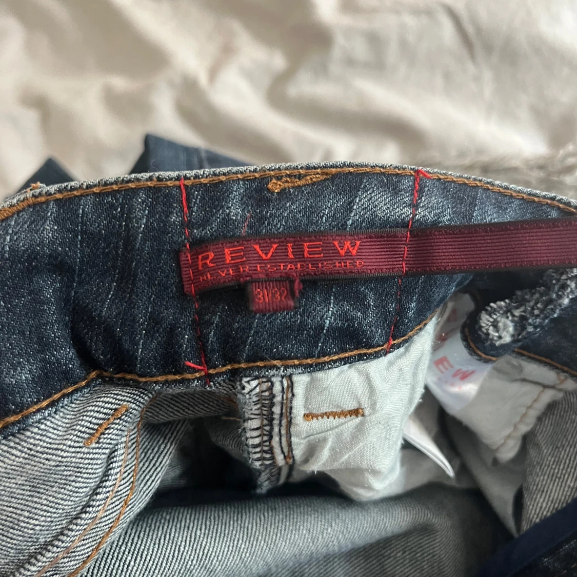 Blå bootcut jeans från Review - 3
