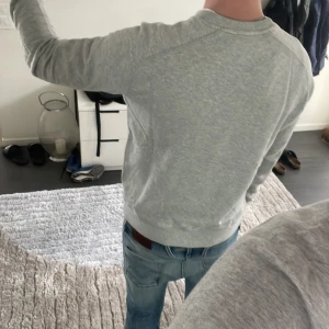Grå sweatshirt från Morris - Säljer en snygg grå sweatshirt från Morris. Perfekt nu när de börjar bli lite kallare. Modellen är ca 180cm. Hör av dig vid funderingar!