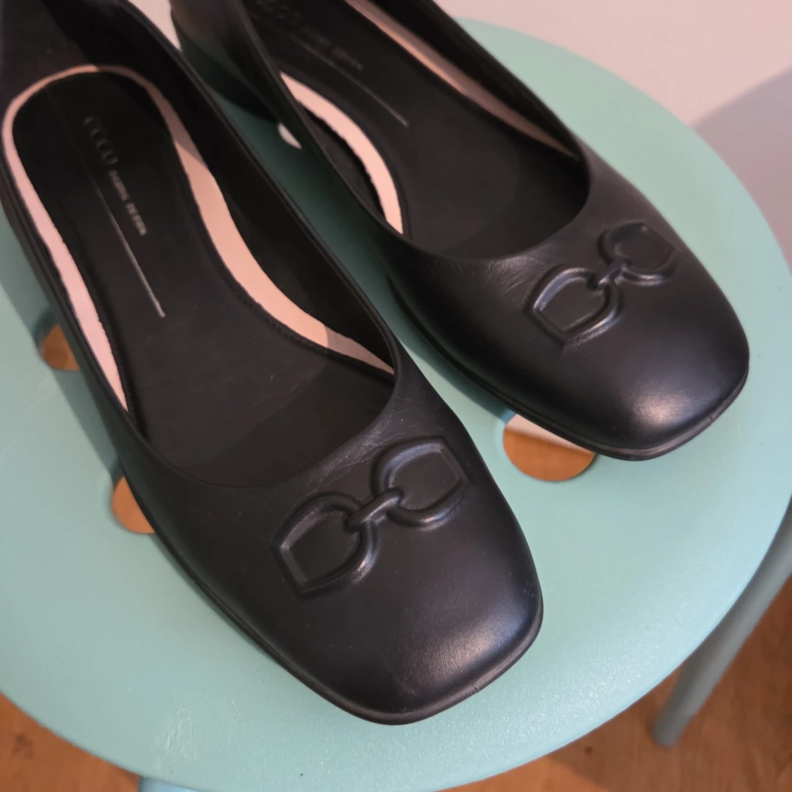 Svarta ECCO ballerinaskor i skinn - 4